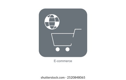 E-Commerce Icon for Mobile Apps Focused on Online Shopping and Transactions