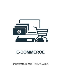 E-Commerce icon. Monochrome simple Digital Marketing icon for templates, web design and infographics