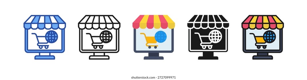 E-Commerce-Symbol - Illustration mit mehreren Stilen