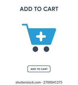 Ícone de comércio eletrônico para compras online. Símbolos de vetor de design plano Adicionar ao ícone de carrinho.