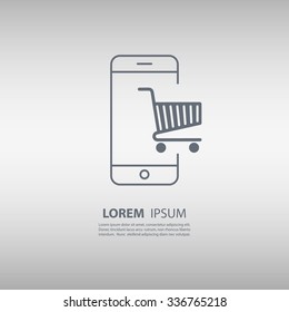 E-commerce icon. Online shopping. Vector illustration.