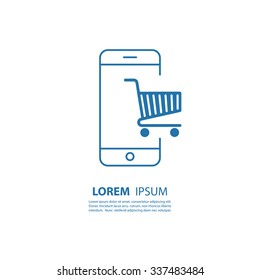 E-commerce icon. Online shopping. Vector illustration.