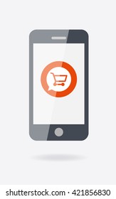 E-commerce icon. On-line store. E-commerce concept design. Purchase icons. Mobile on-line e-commerce icons