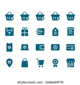Icono de comercio electrónico - Plano plano