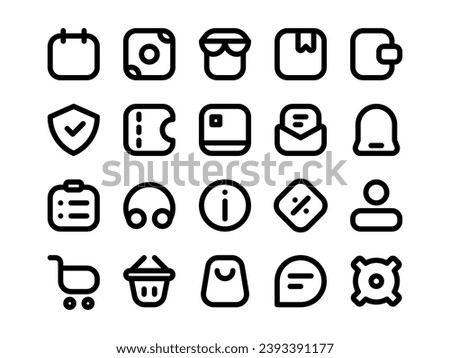 E-Commerce Icon Pack Outline Style. Business and Sale Icons Collection, Perfect for Websites, Landing Pages, Mobile Apps, and Presentations. Suitable for UI UX.