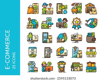 E-Commerce icon pack. Set icon design