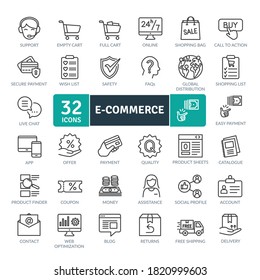 E-commerce Icon Pack. Thin Line and vector trade activities 