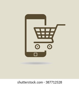 e-commerce icon. Phone. Vector illustration. 