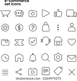 E-commerce icon set for apps