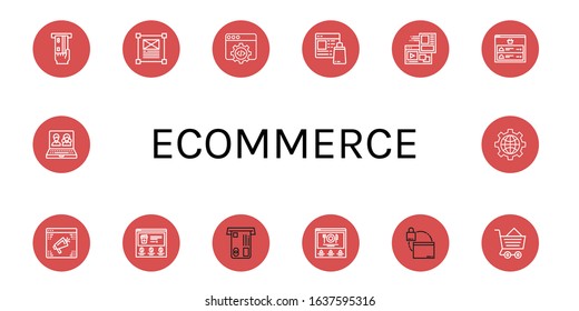 Ecommerce Icon Set. Collection Of Atm, Website, Web Development, Web, Ecommerce, Online, Internet Icons