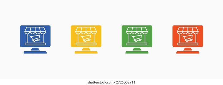 Ecommerce Icon Set Color Multiple Style Collection Element For Design