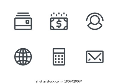 E-Commerce-Symbol mit Kreditkarte, Zahlung, Kunde, Internet, Umschlag und Rechnersymbol