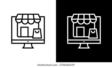 Comercio electrónico con diseño de conjunto de iconos