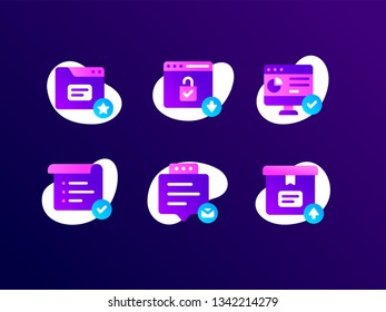 e-commerce icon set design. Universal technology icon type. Flat design type.