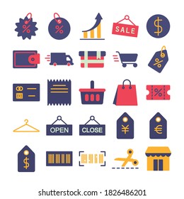 E-Commerce Icon Set Design Vector Template