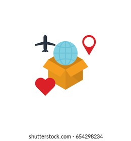E-commerce icon set in flat color illustration