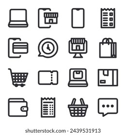 Ecommerce icon set isolaed on white