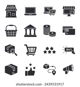 Ecommerce icon set isolaed on white