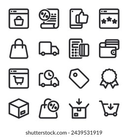 Ecommerce icon set isolaed on white
