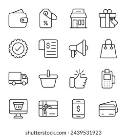 Ecommerce icon set isolaed on white