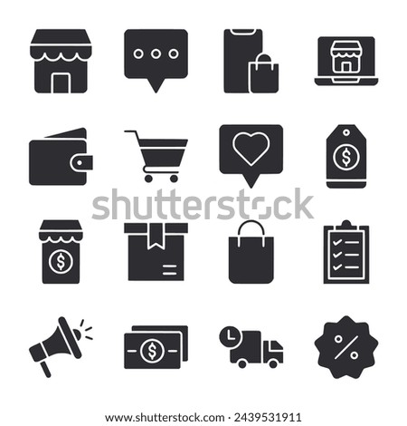 Ecommerce icon set isolaed on white