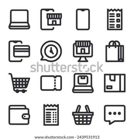 Ecommerce icon set isolaed on white
