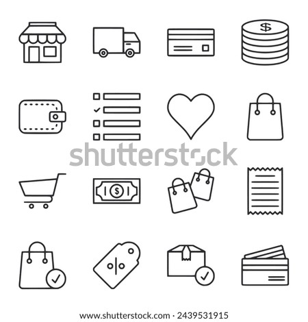 Ecommerce icon set isolaed on white