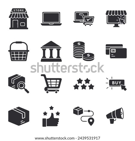 Ecommerce icon set isolaed on white
