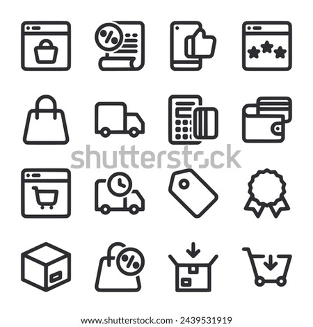 Ecommerce icon set isolaed on white