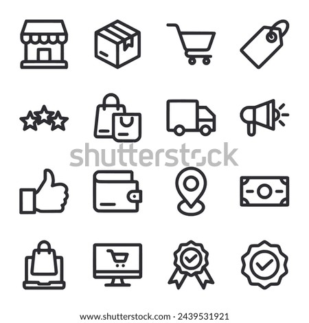 Ecommerce icon set isolaed on white