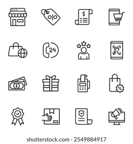 Ecommerce icon set isolate on white