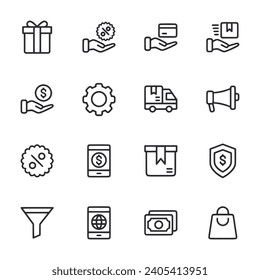 Ecommerce icon set isolated on white