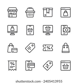 Ecommerce icon set isolated on white