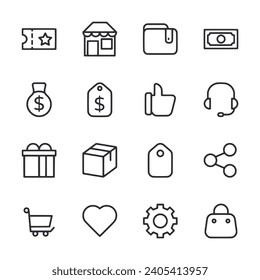 Ecommerce icon set isolated on white