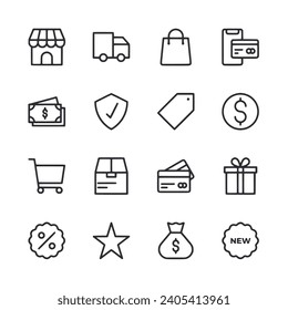 E-Commerce-Symbol einzeln auf Weiß