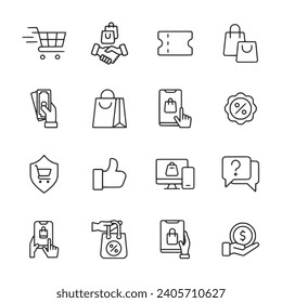 Ecommerce icon set isolated on white