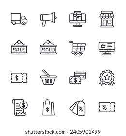 Ecommerce icon set isolated on white