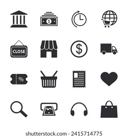 Ecommerce icon set isolated on white