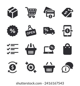 Ecommerce icon set isolated on white