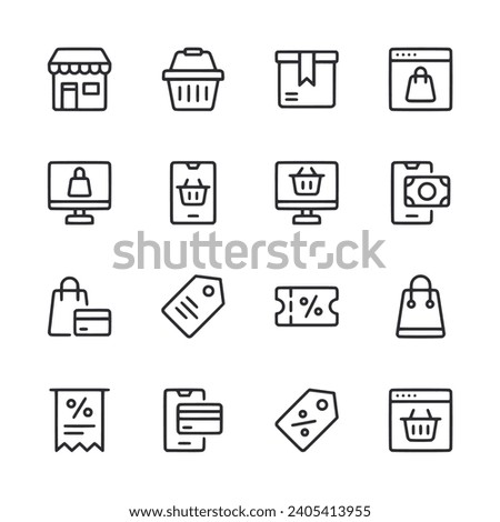Ecommerce icon set isolated on white