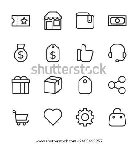 Ecommerce icon set isolated on white