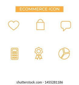 ecommerce icon set with line art style vector template on white background