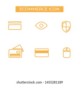 ecommerce icon set with line art style vector template on white background