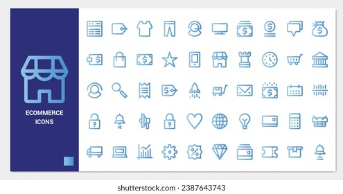 ecommerce icon set. line gradient icon collection. Containing icons. 