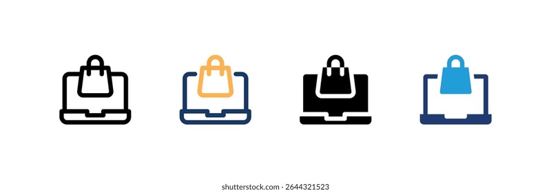 Ecommerce icon set multiple style collection. Vector illustration.