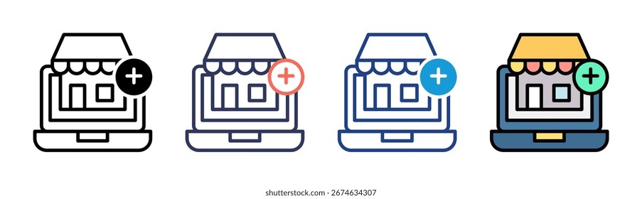 Conjunto de Ícones de Comércio Eletrônico de Vários Estilos