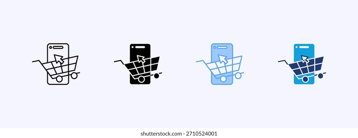 Conjunto de iconos de comercio electrónico Elemento de Colección de estilo múltiple para diseño