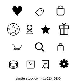 Conjunto de iconos de comercio electrónico para navegación . diseño 