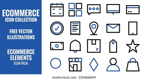 E-commerce icon set. Online shopping and delivery elements, symbol Solid icons vector collection. Email Marketing icons set.creative symbols or logo elements - vector