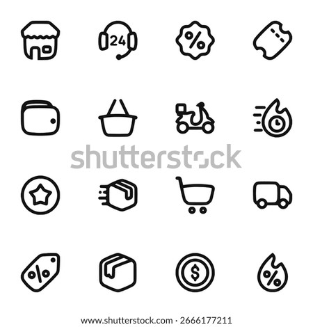 Ecommerce Icon Set Online Shopping Store and Payment Icons